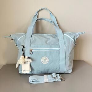 Kipling Art Medium Satchel Crossbody Tote Bag Frost Blue NWT